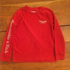 Abercrombie Kids Bright Red Long Sleeve Waffle Tee